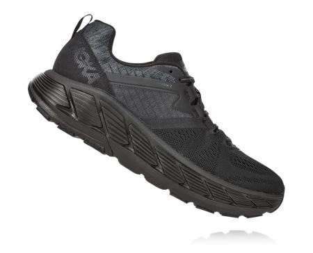 Hoka Gaviota 2 Road - Adidasi Alergare Stabili Barbati Negrii / Gri Inchis | RO-NWPZops